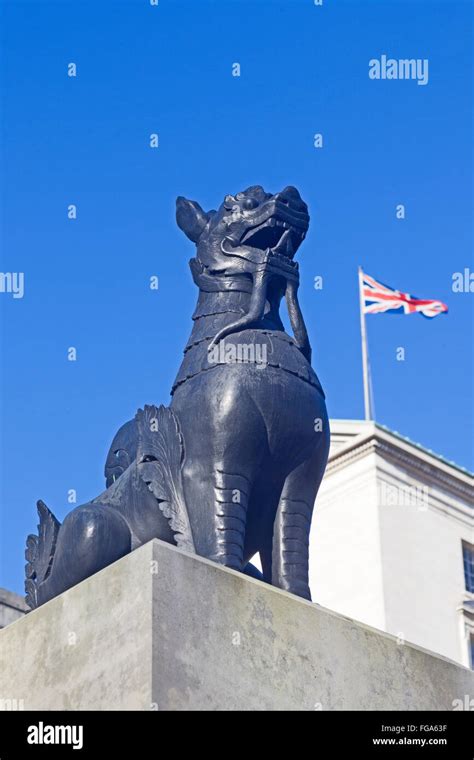 London, Westminster The Chindits memorial in the Whitehall extension of ...