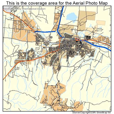 Aerial Photography Map of Casper, WY Wyoming