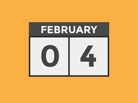 february 4 calendar reminder. 4th february daily calendar icon template ...