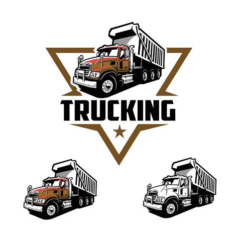 Premium ready made 18 wheeler trucking company emblem logo vector ...