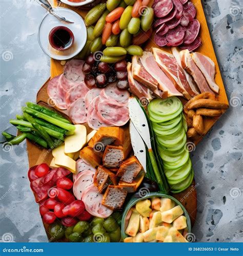 Charcuterie Boards Tik Tok Trends Top View Royalty-Free Stock Image | CartoonDealer.com #268226050