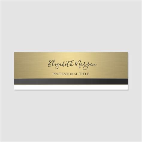 Elegant Stylish Gold Name Tag | Zazzle | Name tags, Names, Name plate