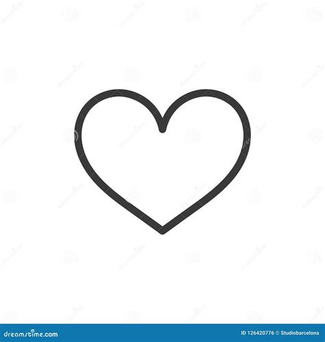 Line art heart icon. stock vector. Illustration of background - 126420776