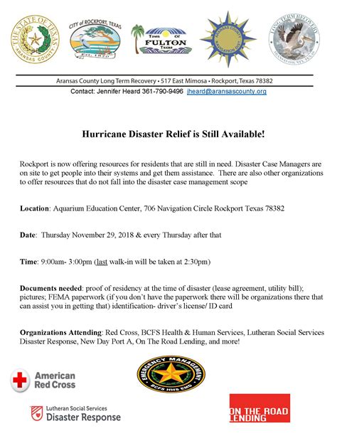 Hurricane Disaster Relief is Still Available Thursday Nov 29, 2018 ...