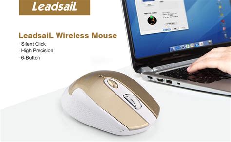 Amazon.com: LeadsaiL Wireless Mouse for Laptop, 2.4G Portable Slim Cordless Computer Mouse Less ...