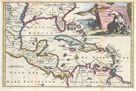 Vintage Map of The Caribbean Drawing by CartographyAssociates - Fine ...