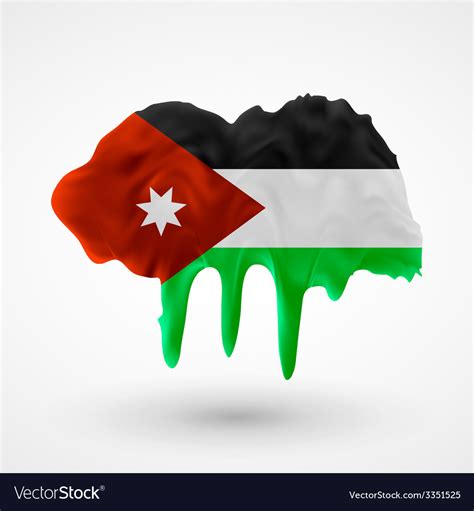 Flag of jordan painted colors Royalty Free Vector Image