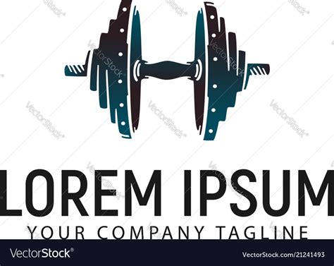 Barbell logo design concept template Royalty Free Vector