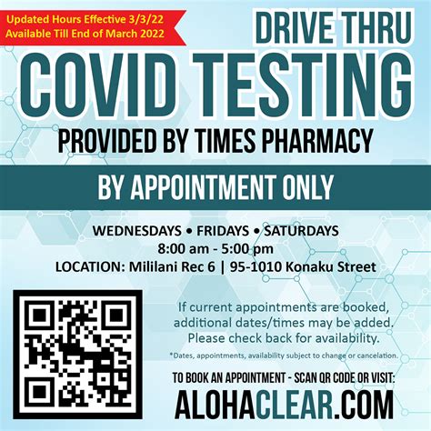 [Update] Drive-Thru COVID Testing | Mililani Town Association ...