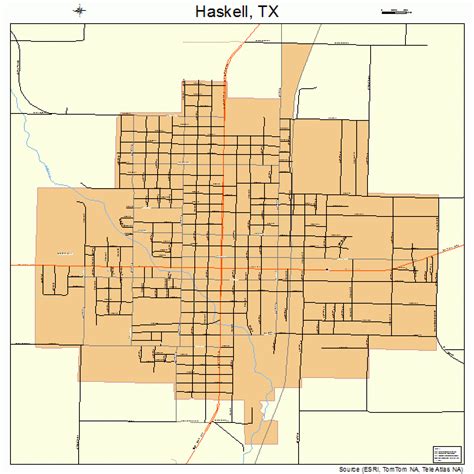 Haskell Texas Street Map 4832696