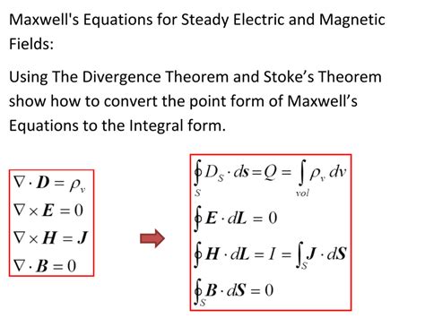 Solved Maxwell's Equations for Steady Electric and Magnetic | Chegg.com