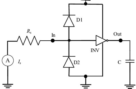 The ESD protection circuit model simulation schematic. | Download ...