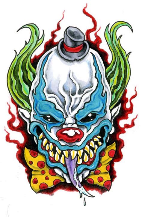 Evil Clown | Evil clown tattoos, Picture tattoos, Clown tattoo