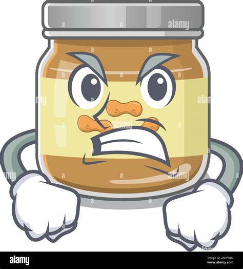 Peanut butter cartoon character design having angry face Stock Vector ...