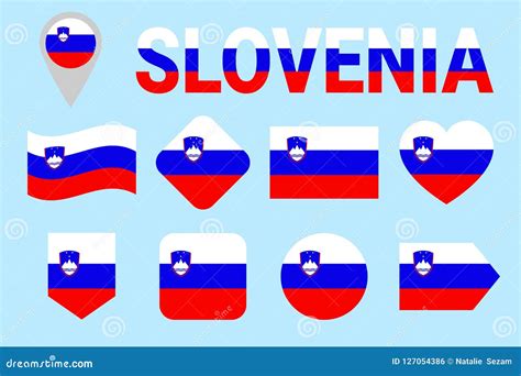 Slovenia Flag Collection. Slovene Flags Set. Vector Flat Isolated Icons ...