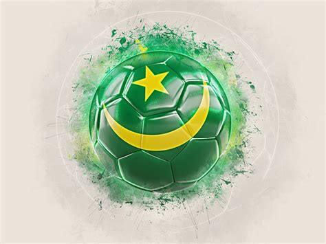 Grunge football. Illustration of flag of Mauritania