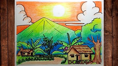 Very Easy Province Scenery Drawing || #Scenery - YouTube