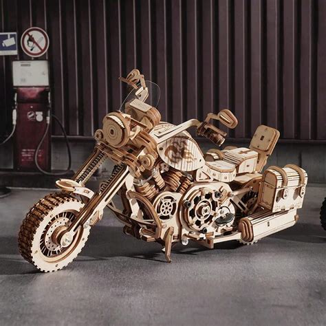 ROKR Puzzle de moto 3D, kits de modèles en bois pour adultes, modèle de véhicule de vélo mobile ...