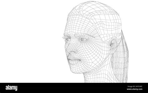 Wireframe portrait of a young beautiful girl Stock Photo - Alamy