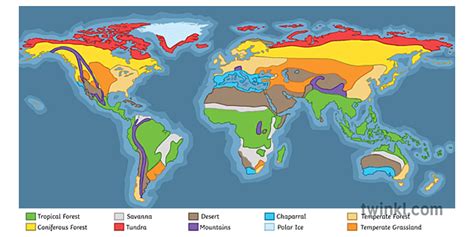 kaart van asias biome asië ks3 Illustration - Twinkl