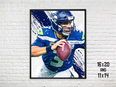 Russell Wilson Seattle Seahawks Poster Print Sports Art | Etsy