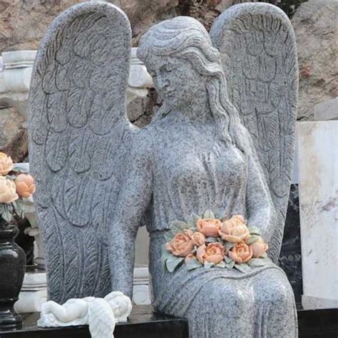 Discount Black Granite Angel Headstones for Graves MOKK-111-YouFine ...