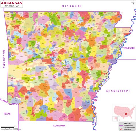 Zip Codes List for Arkansas | Arkansas Zip Code Map