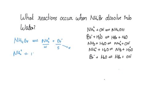 SOLVED: 16 The reaction that occurs when NH4Br * dissolves in water is ...