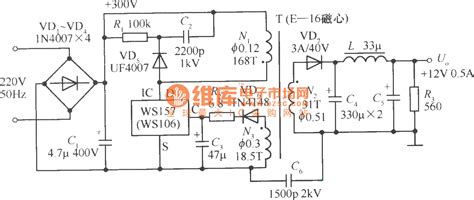 +12V, 0.5A single chip switching power supply circuit - Power_Supply ...