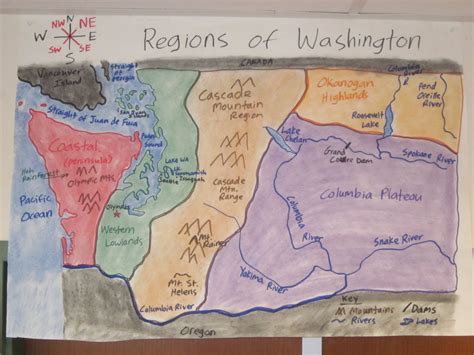 5 Regions Of Washington Map - Map