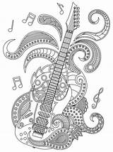 Guitar coloring pages For Adults sketch template