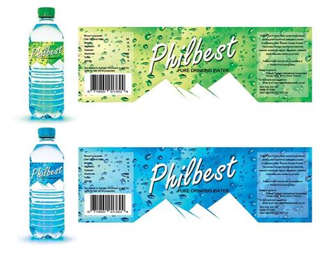 Bottle label design for a client's purified drinking water product | Water bottle label design ...