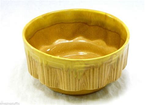 Mid Century Modern Haeger #157 USA Pottery Bowl Planter Yellow Golden ...