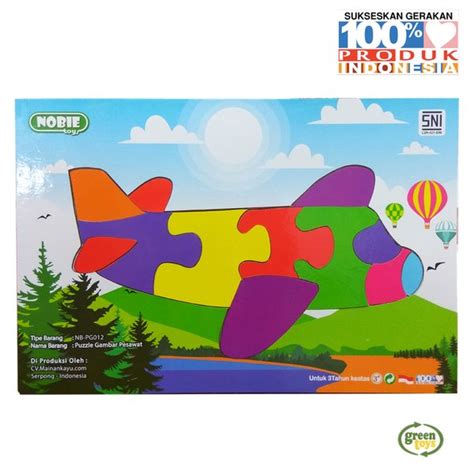 Jual Mainan Anak Kayu Edukasi - Puzzle Pesawat di Lapak Radinka Crafts ...