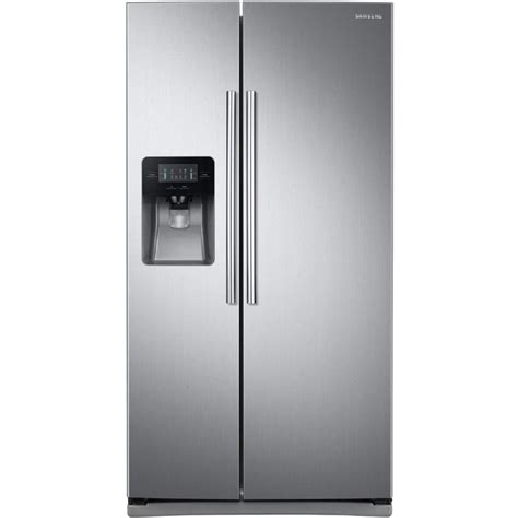 Shop Samsung 24.52-cu ft Side-by-Side Refrigerator with Single Ice Maker (Stainless Steel) at ...