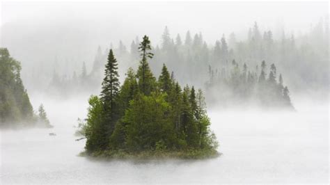 fog, Canada, National, Park, Lake, Superior