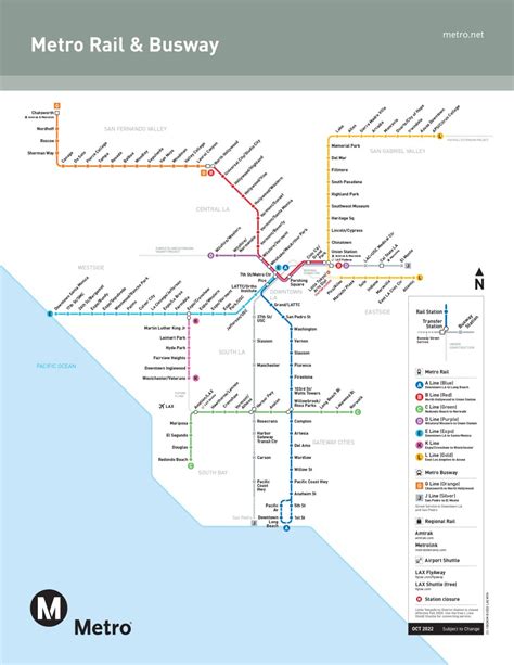 Transit Maps: Official Map: Los Angeles Metro Rail & Busway Map, 2022