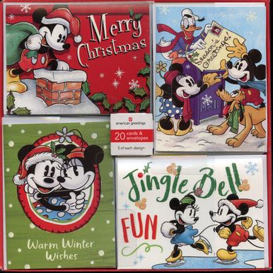 Disney Mickey Mouse and Friends Pinwheel Assortment Box of 20 Christmas ...