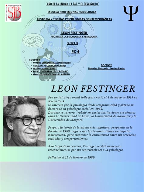 PC 4 Exposicion de Leon Festinger | PDF | Sicología | Psicología Social