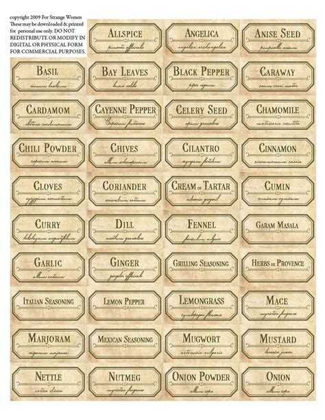 Free Printable Herb Garden Labels - Printable Word Searches