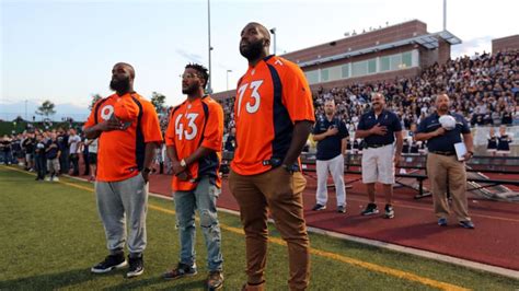 Broncos visit Legacy High School football game after tragedy