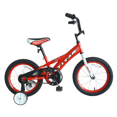 TITAN Champion Boys BMX Bike with Training Wheels, 16-Inch, Red ...