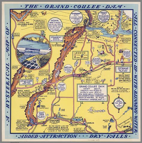 A Hysterical Map of the Grand Coulee Dam. | Grand coulee dam, Coulee ...