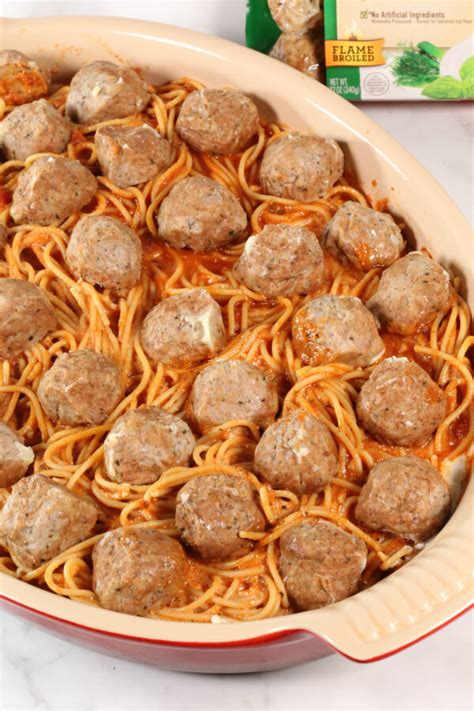 Spaghetti Casserole with Meatballs | Easy Freezer Friendly Recipe