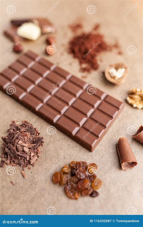 Delicious Chocolate Bar and Ingredients Stock Image - Image of nutrition, confectionery: 116332087