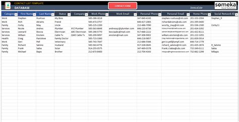 Contact List Excel Template | Free Business Contact Database Tool