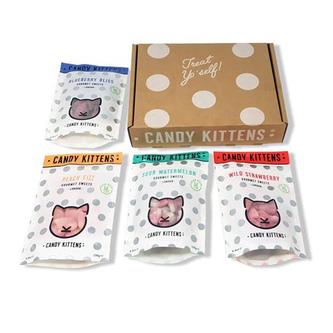 Candy Kittens Vegan Sweets Gift Box - Gluten-Free Candy Gift Hamper - Natural Fruit Flavour ...