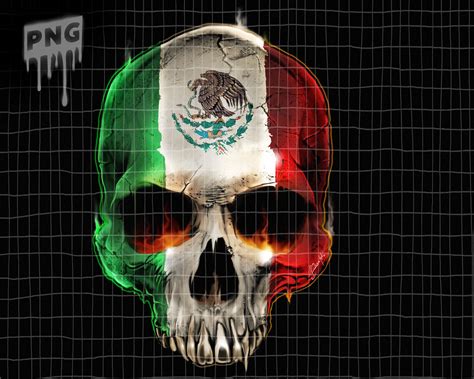 Human Skull With the Mexican Flag. Instant Download, 300dpi PNG - Etsy