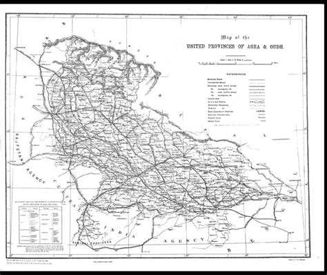 (10) Foldout open - Map of the United Provinces of Agra & Oudh [1901] - Medicine - Vaccination ...