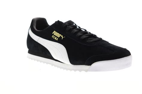 Puma Roma Suede 36543701 Mens Black Low Top Lace Up Lifestyle Sneakers ...